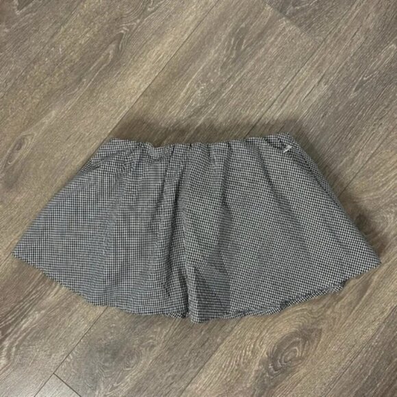 Babaton Aritzia Blouse Eckered Strapless Cropped Tube Top Gingham Black Size XXS - Picture 3 of 8